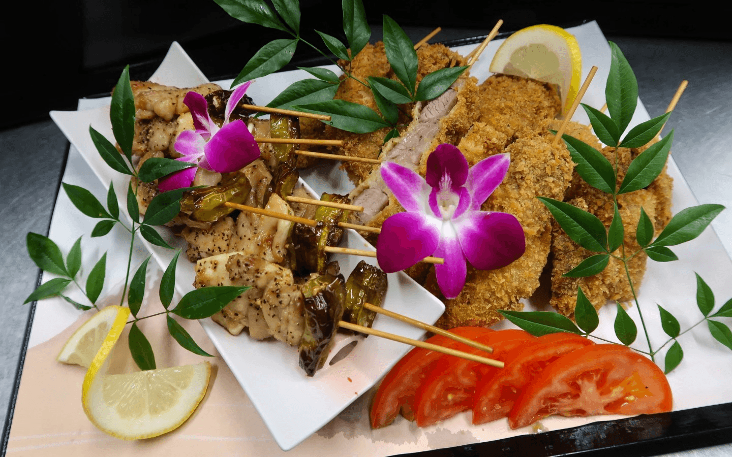 Yakitori & Fried Pork Katsu Skewers 