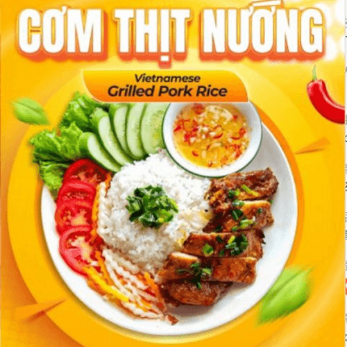 Grilled Pork Rice Platter / Cơm Thịt Nướng.