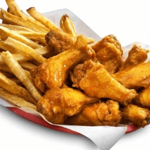 Chicken Wings (1 lb) with Fries