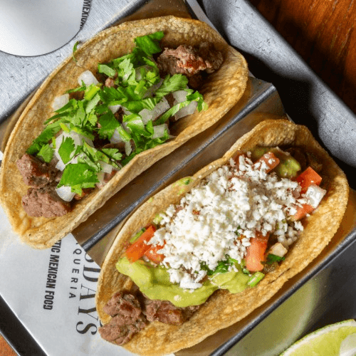 Steak taco (street style).