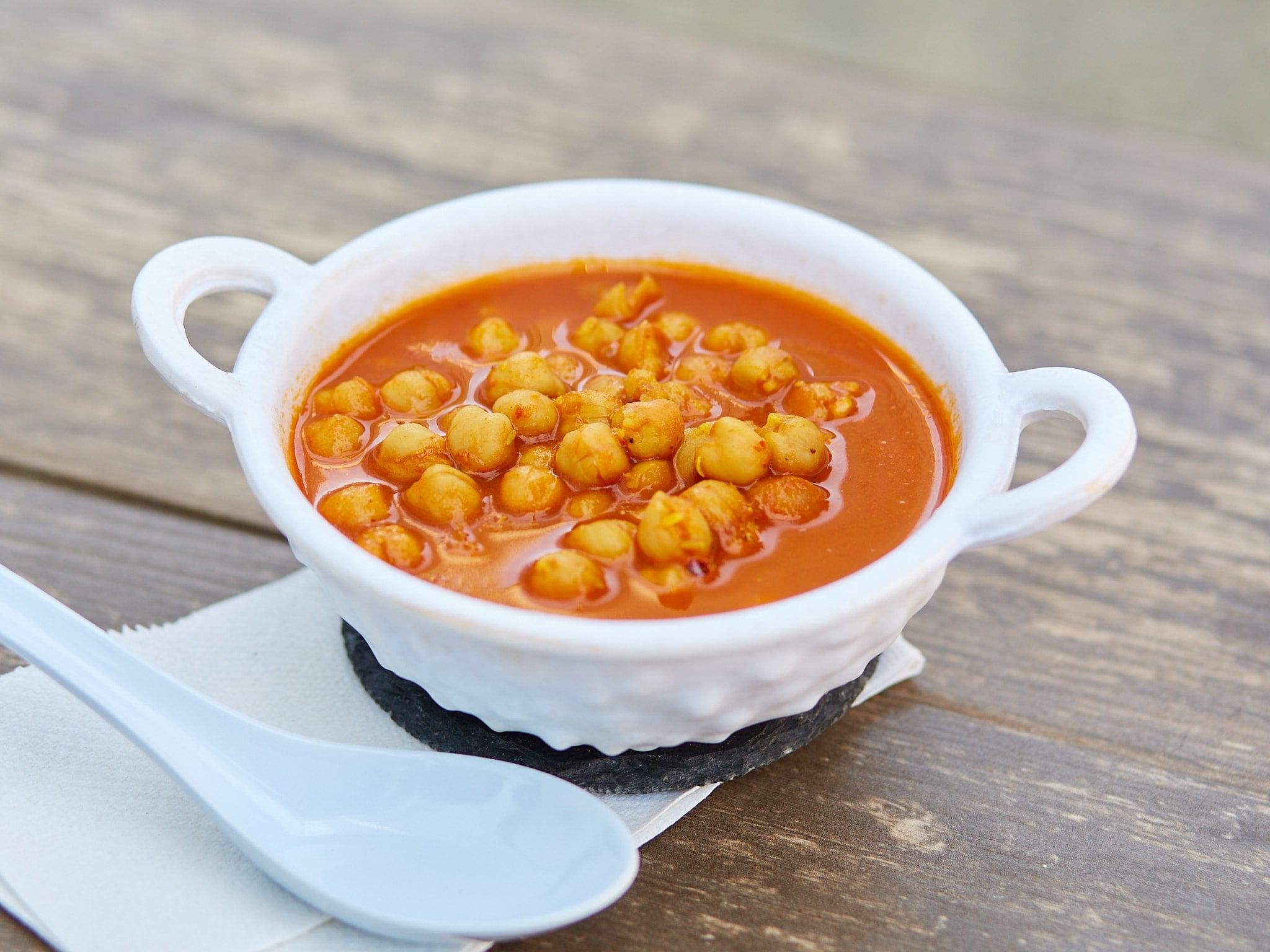 Spicy Vegan Garbanzo Bean Soup.