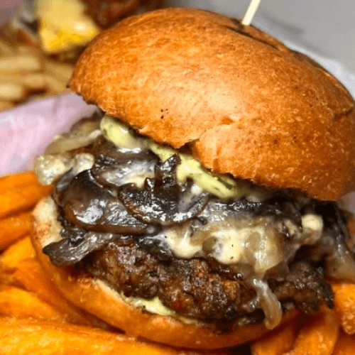 DinoMeals Burger Rex Pizzaceratops Lサイズ P.S. Burgers Online Menu | Best Burgers in Mineola