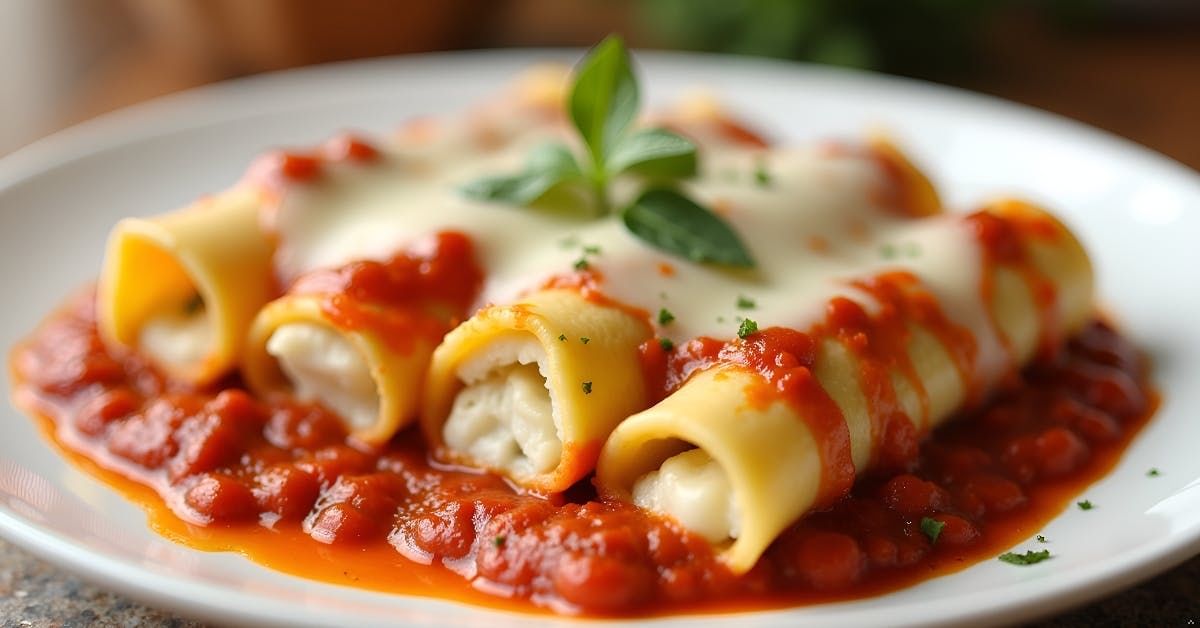 Manicotti pasta.