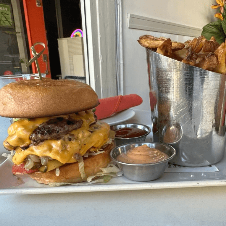 Fable’s Double Cheeseburger with House-Cut French Fries.