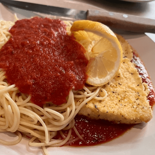 Calamari Steak Parmesan.