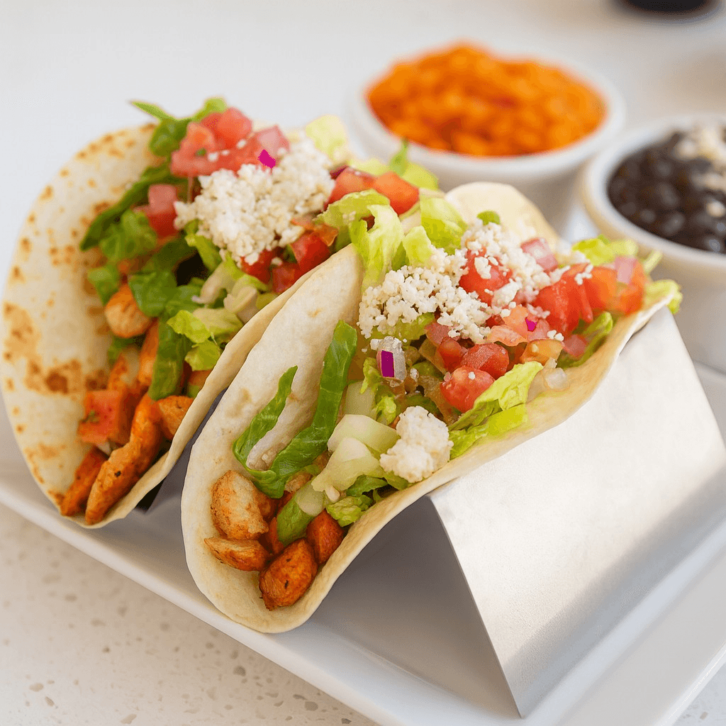 Grilled chicken taco plate.