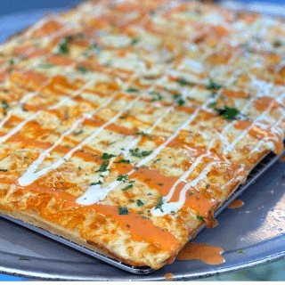 Buffalo Chicken Pizza - Square Pie.