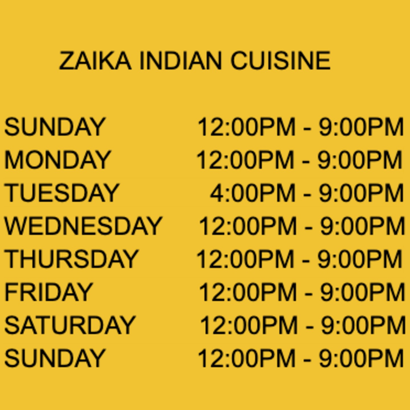 Our New Business Hours Are: