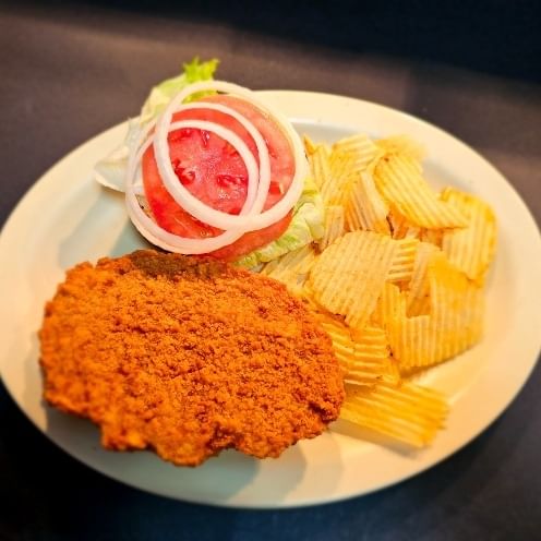 Pork tenderloin sandwich.