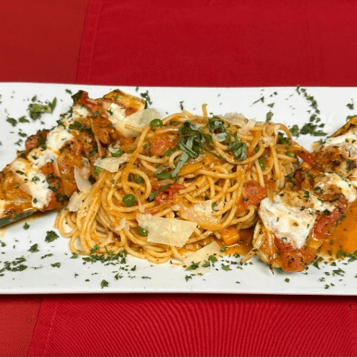 Shrimp and Zucchini Pomodora.