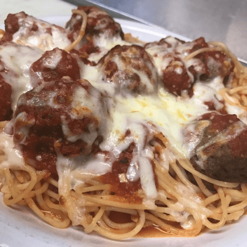 BAKED SPAGHETTI AND MEATBALLS