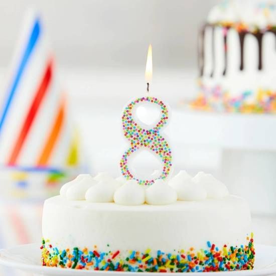 NUMBER 8 BIRTHDAY CANDEL.