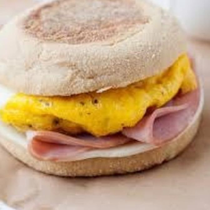 Ham, Egg, & Cheese Sandwich.