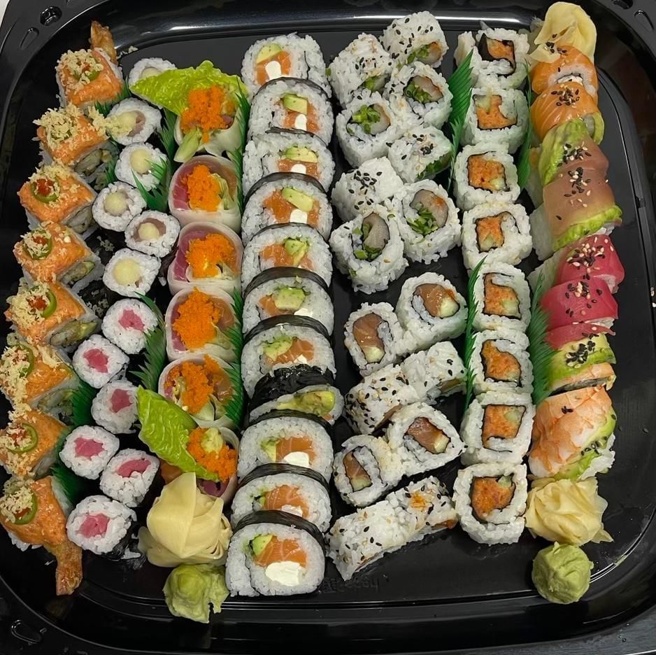 Assorted 70 Piece Specialty Sushi Tray.