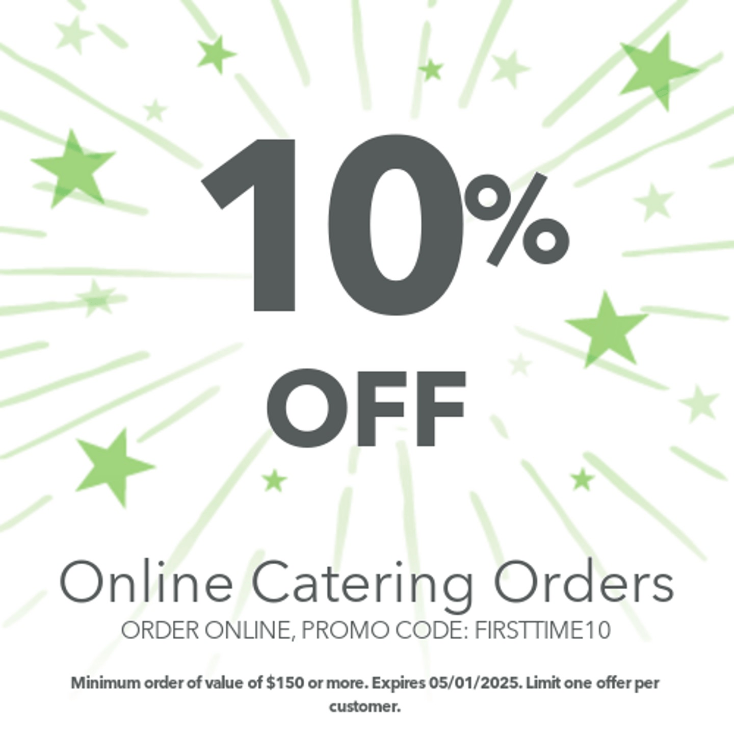 10% Off Corporate Catering – First Order Special!