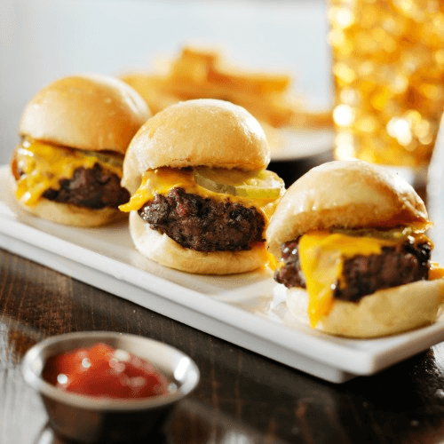 Sliders with French Fries.