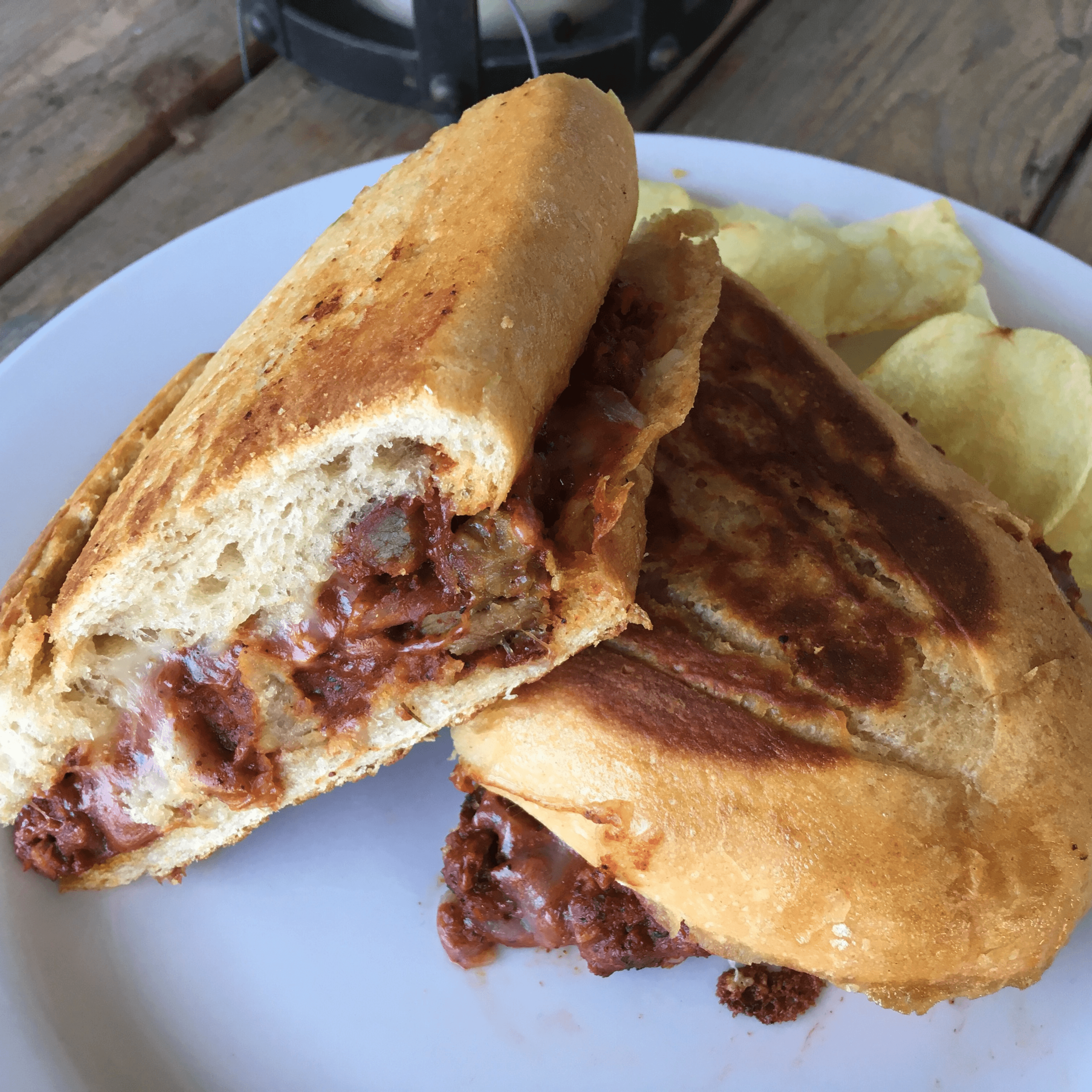 Al Pastor (Mexican-style marinated pork) Sandwich.