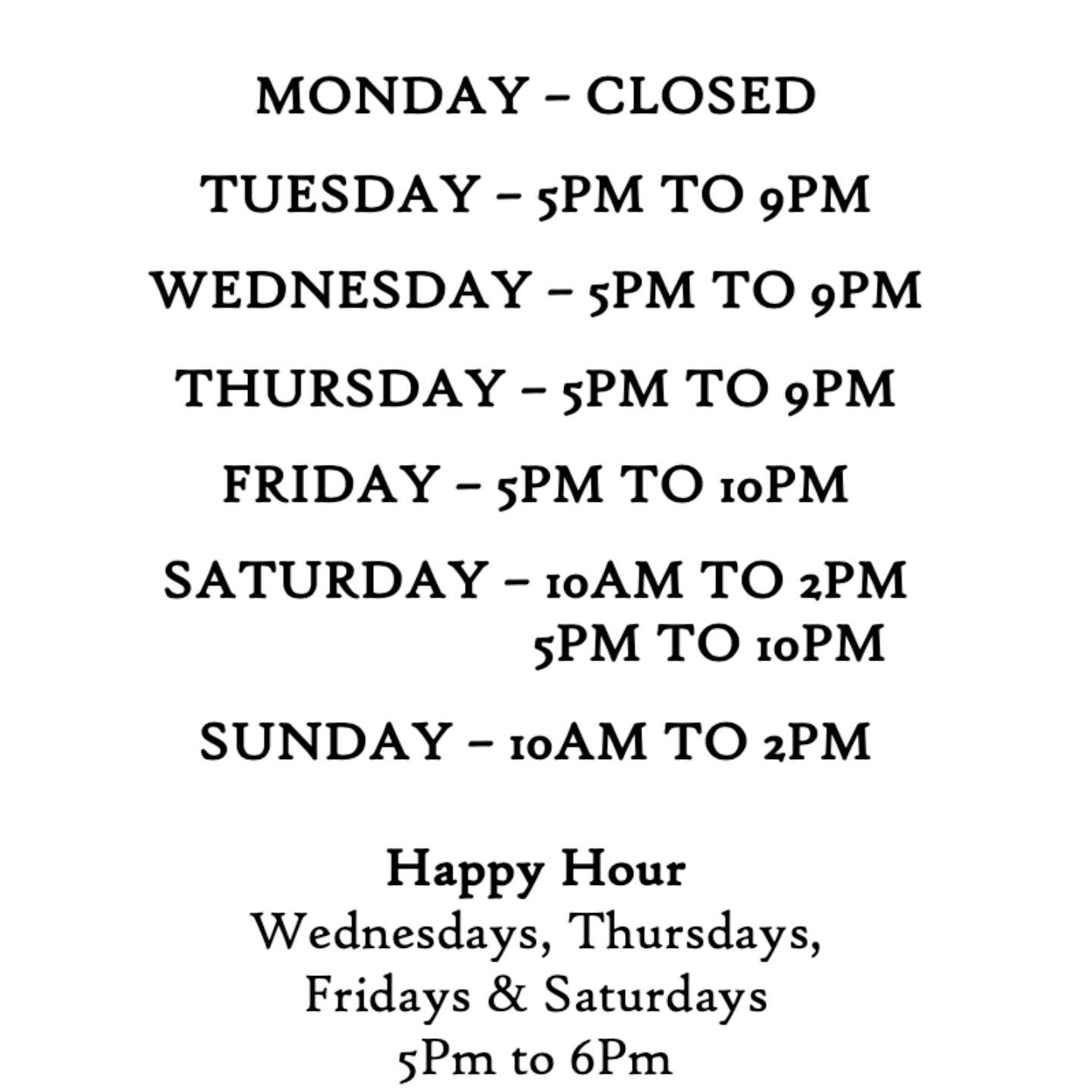 Flavour Bistro's Hours