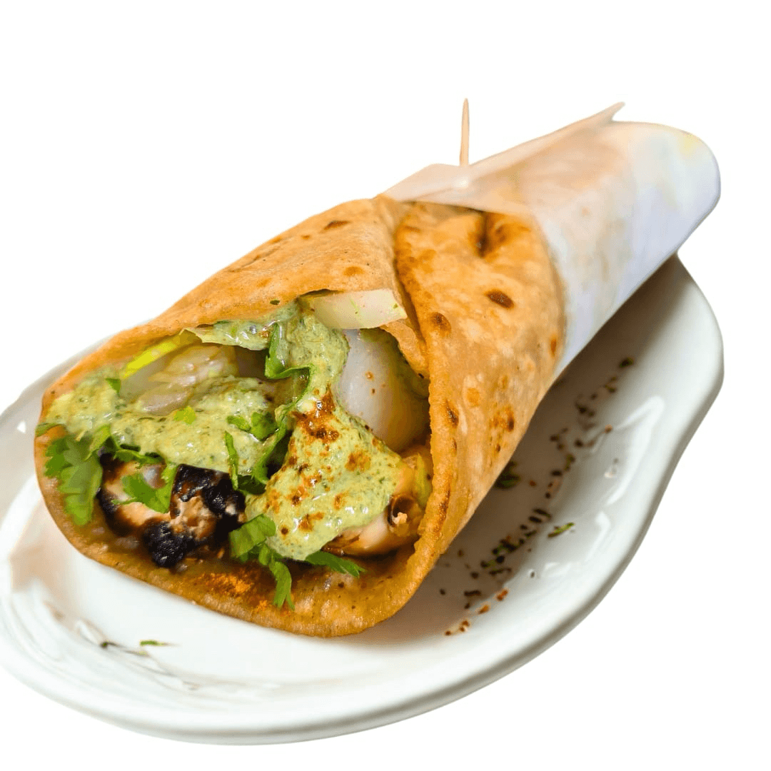 Chicken Malai Green Chutney Wrap.