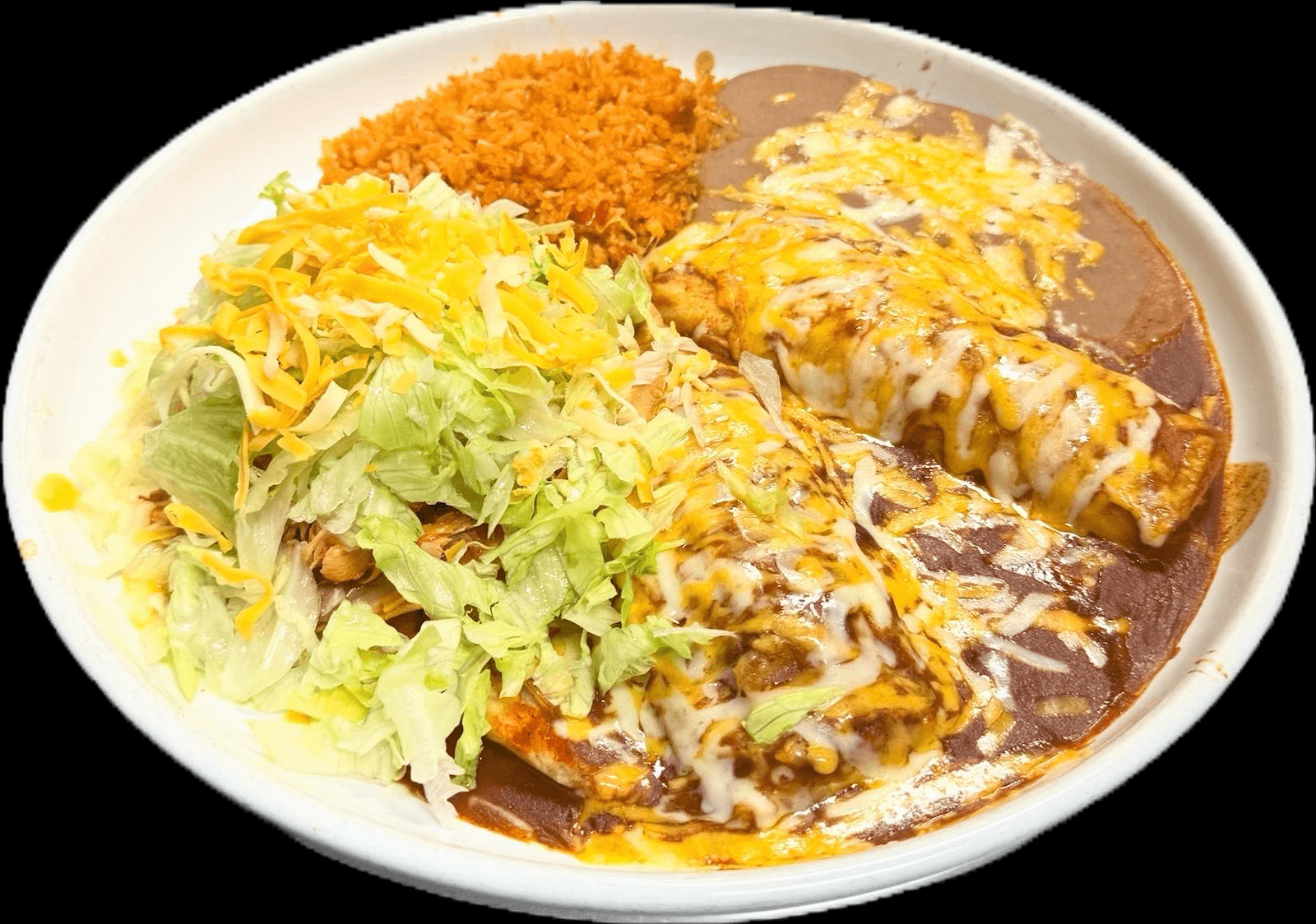 #25 1 Tamale (Pork), 1. Enchilada and 1 Tostada.