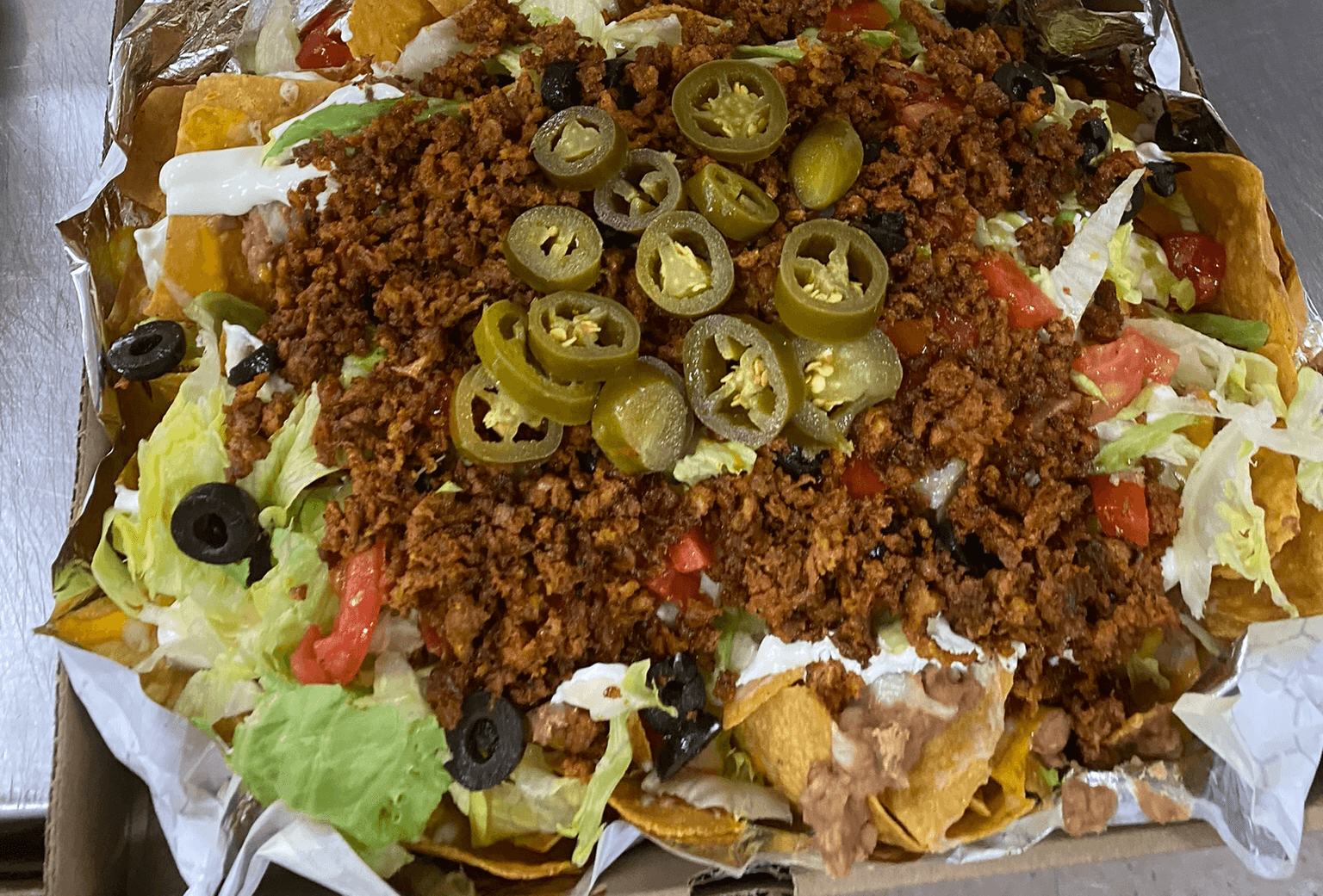 Loaded Nachos Chorizo Or Steak Or Chicken.