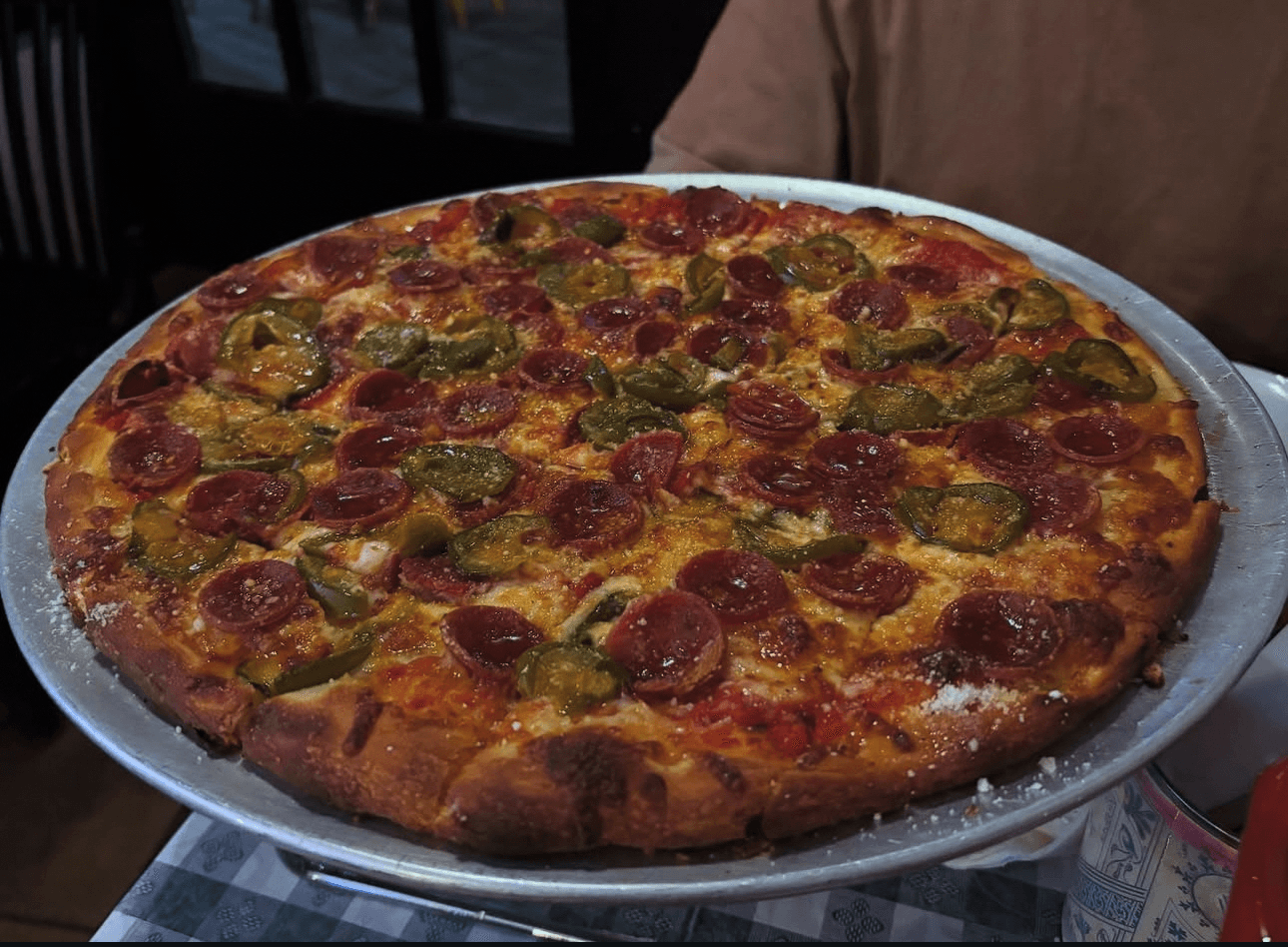 Tavern Hot Jawn Pizza.