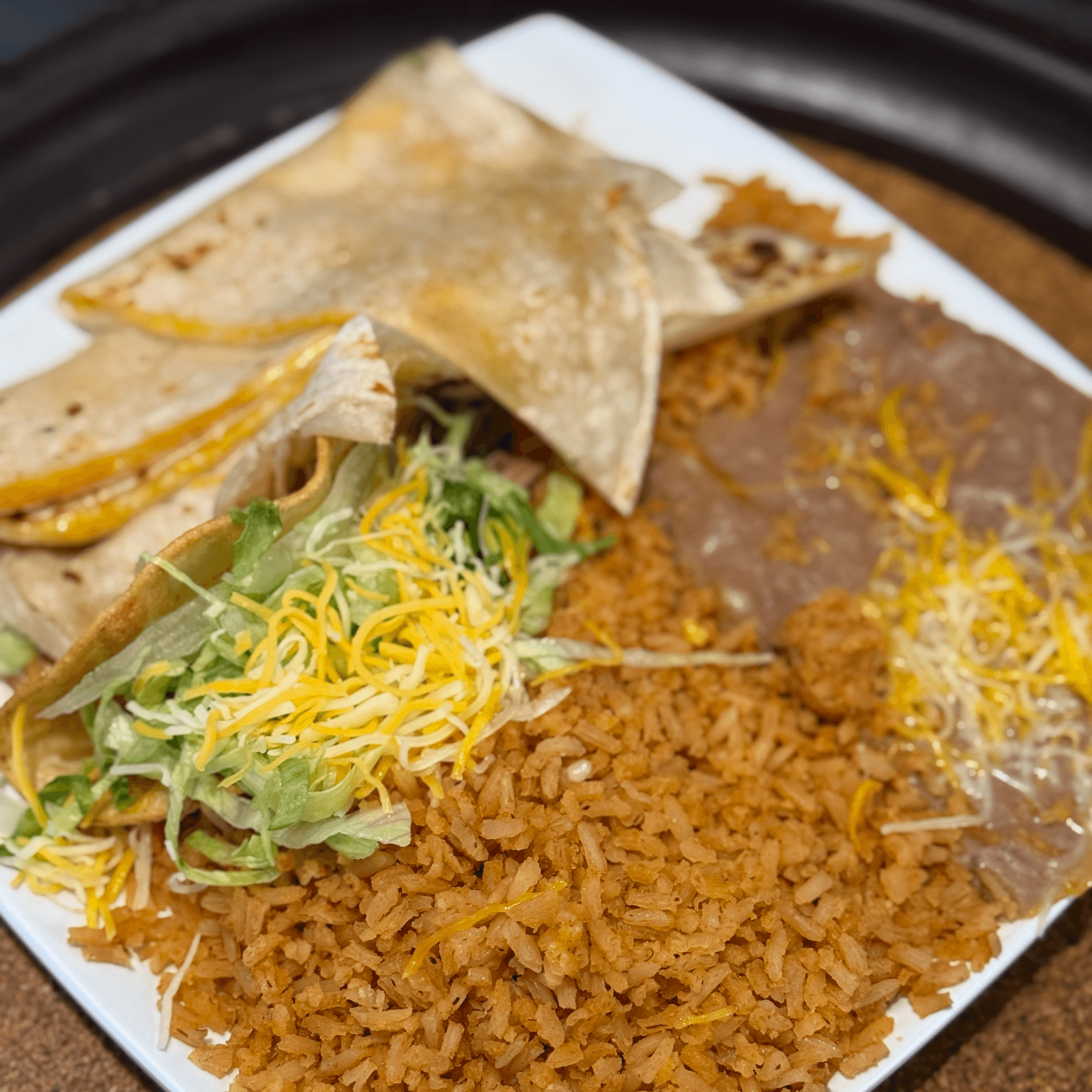 D4 Cheese Quesadilla & Hard Shell Beef Taco.