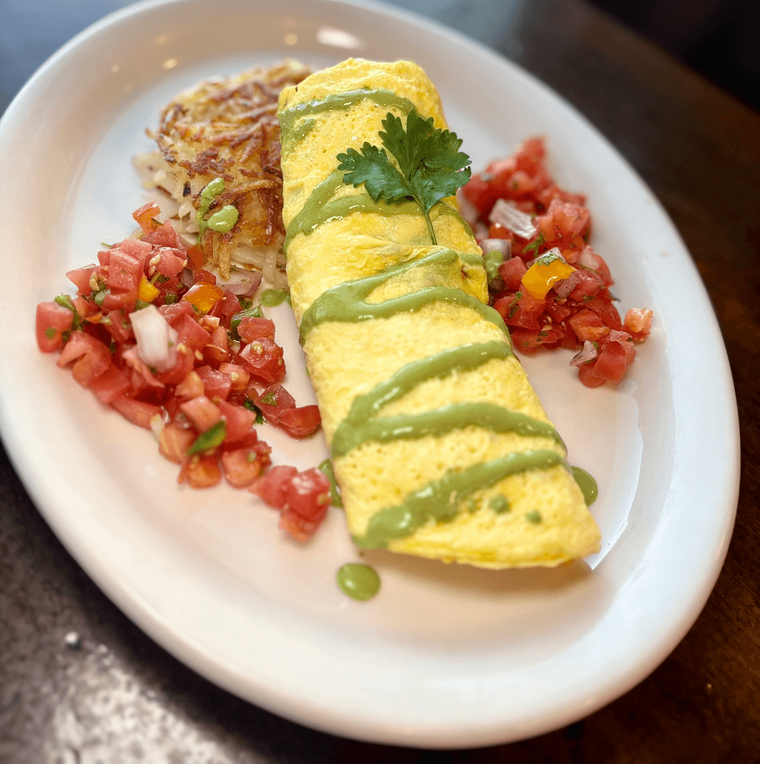 Green Chili Omelet.