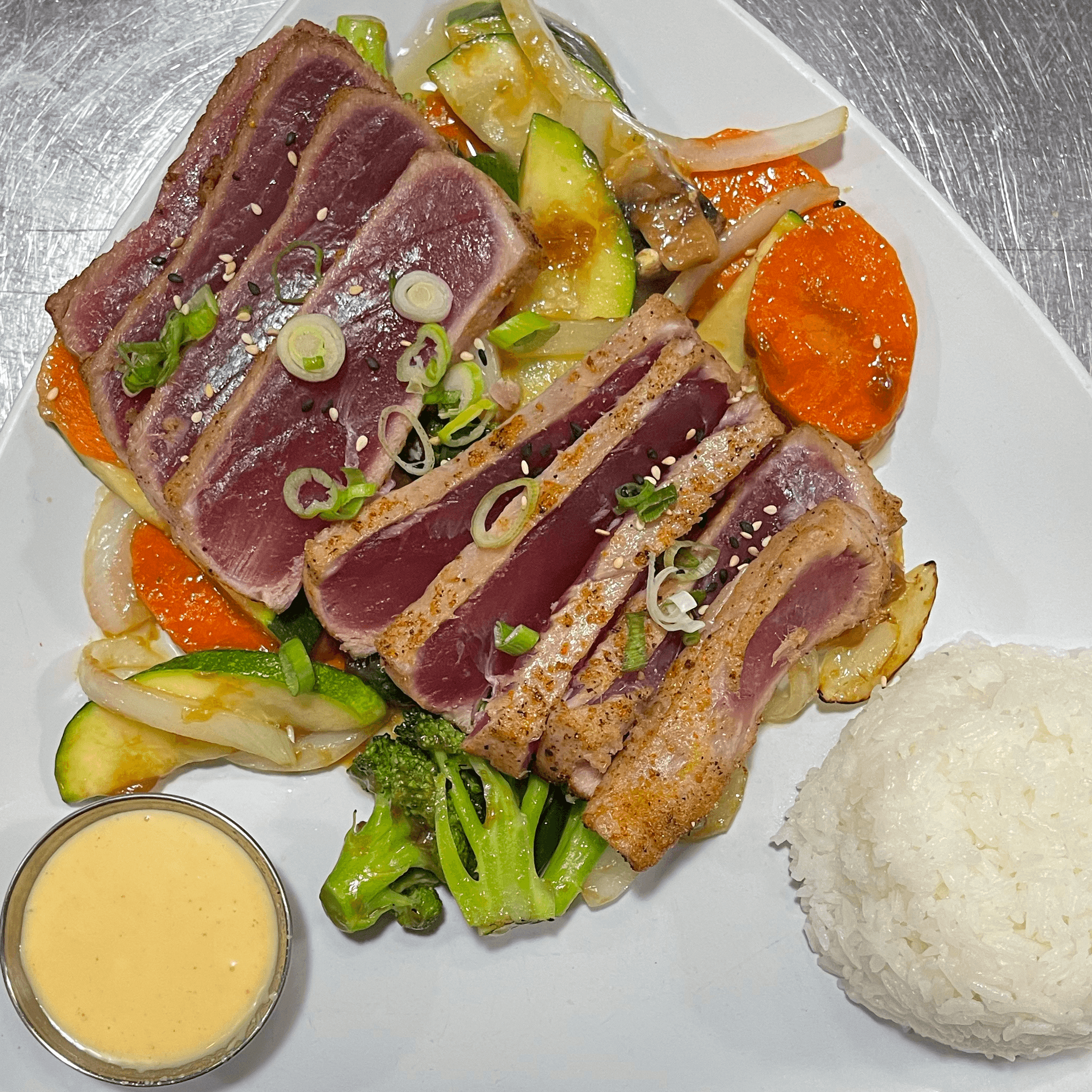 Seared Ahi Tuna Dinner.