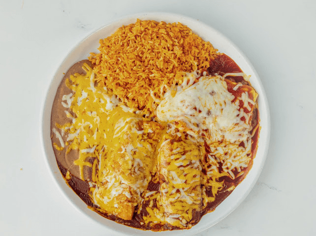 #23 1 Enchiladas, 1 Tamale (Pork) and 1 Chile Relleno (Cheese).