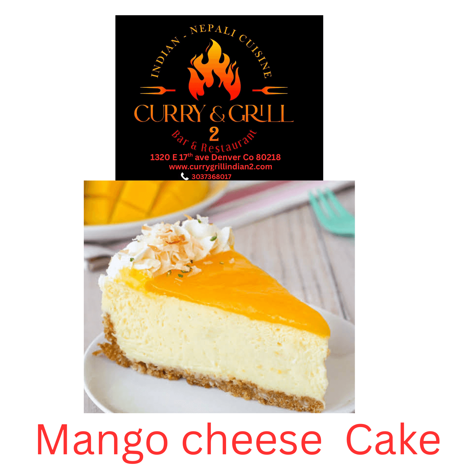 Mango cheese Cake.