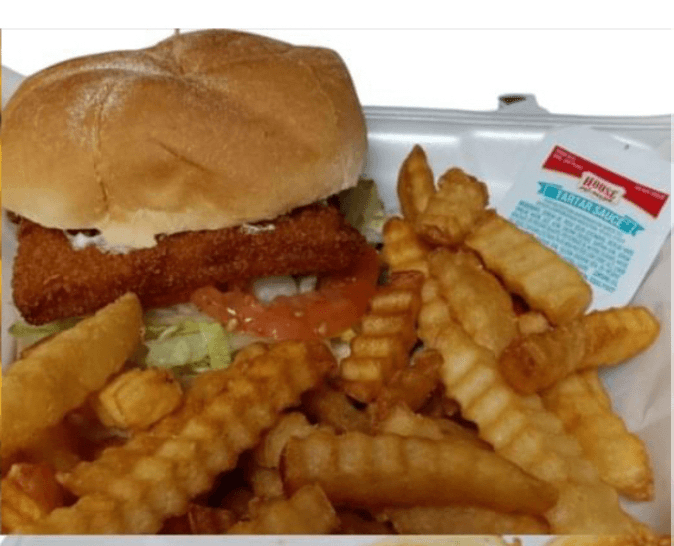 Fish sandwich & Fries.