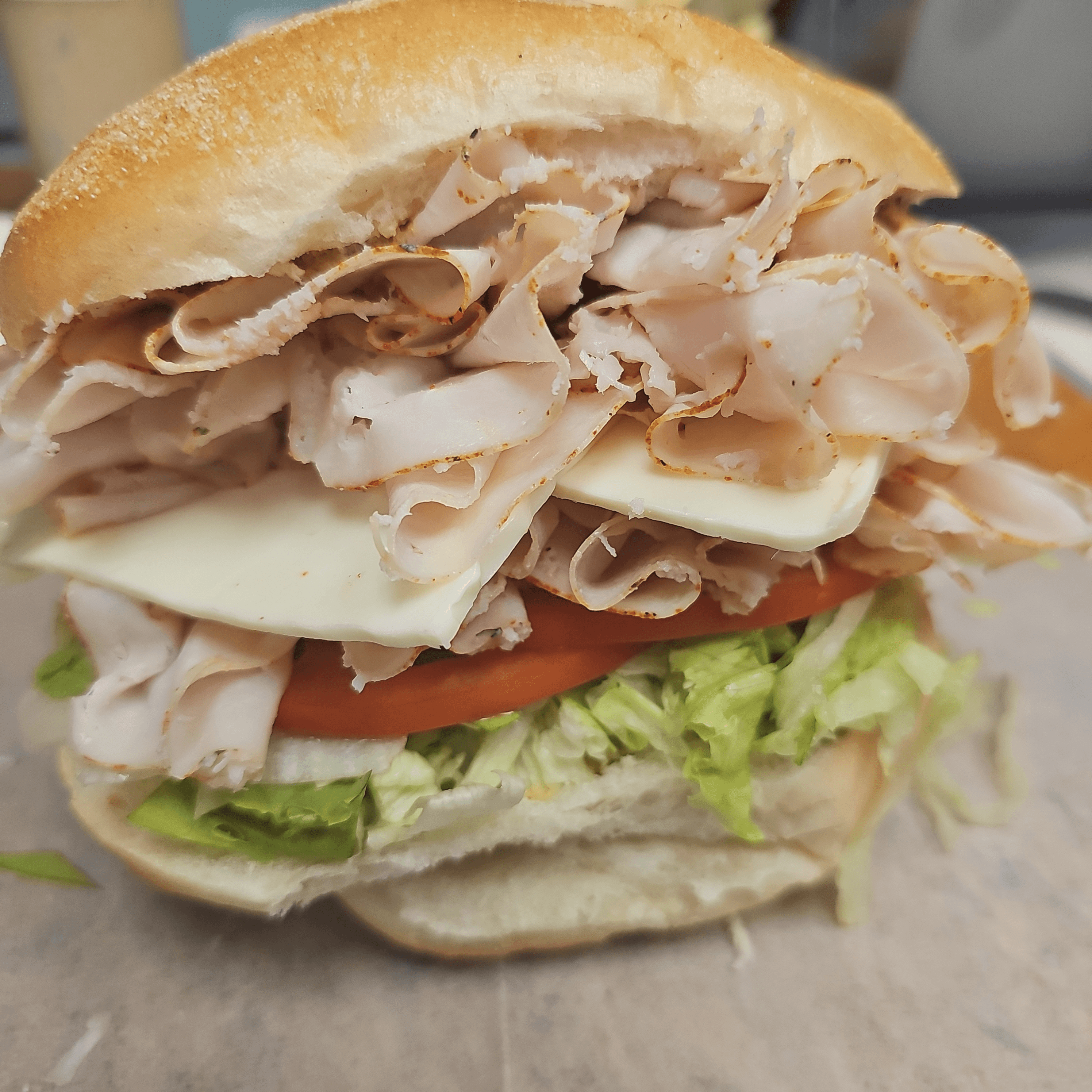 #21 Turkey Breast, American Cheese Sandwich.