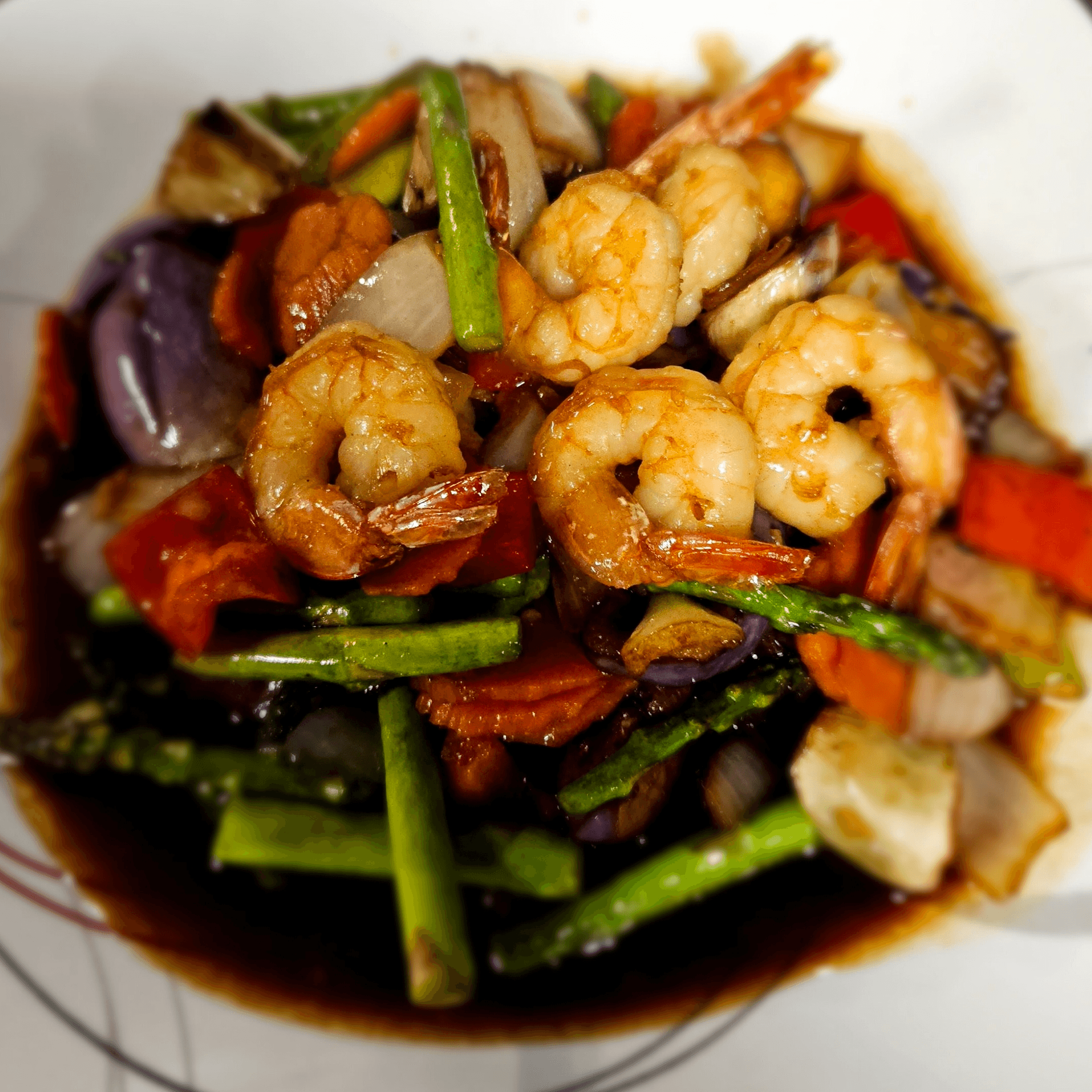 E72 L Garlic Eggplant & Asparagus.