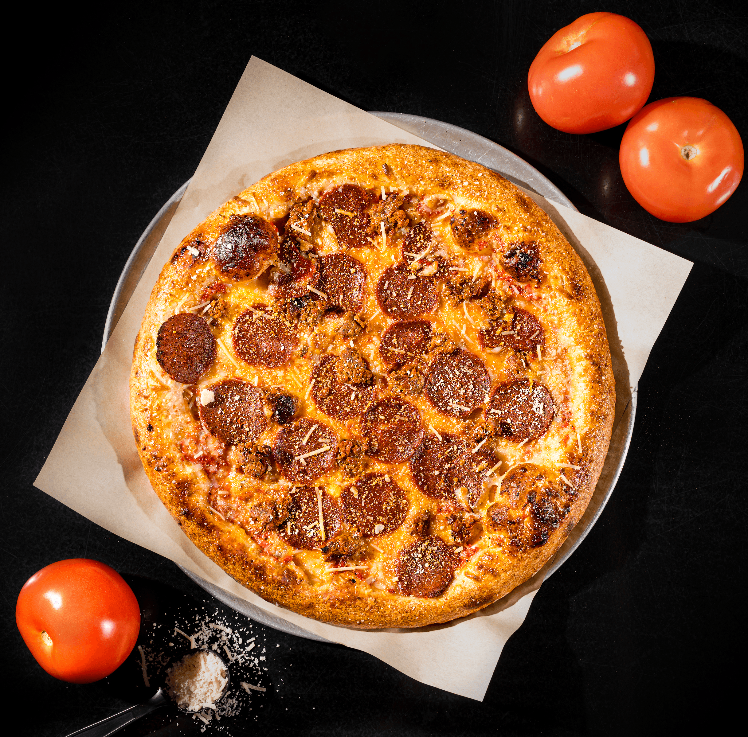 Pepperoni & Sausage Pizza.