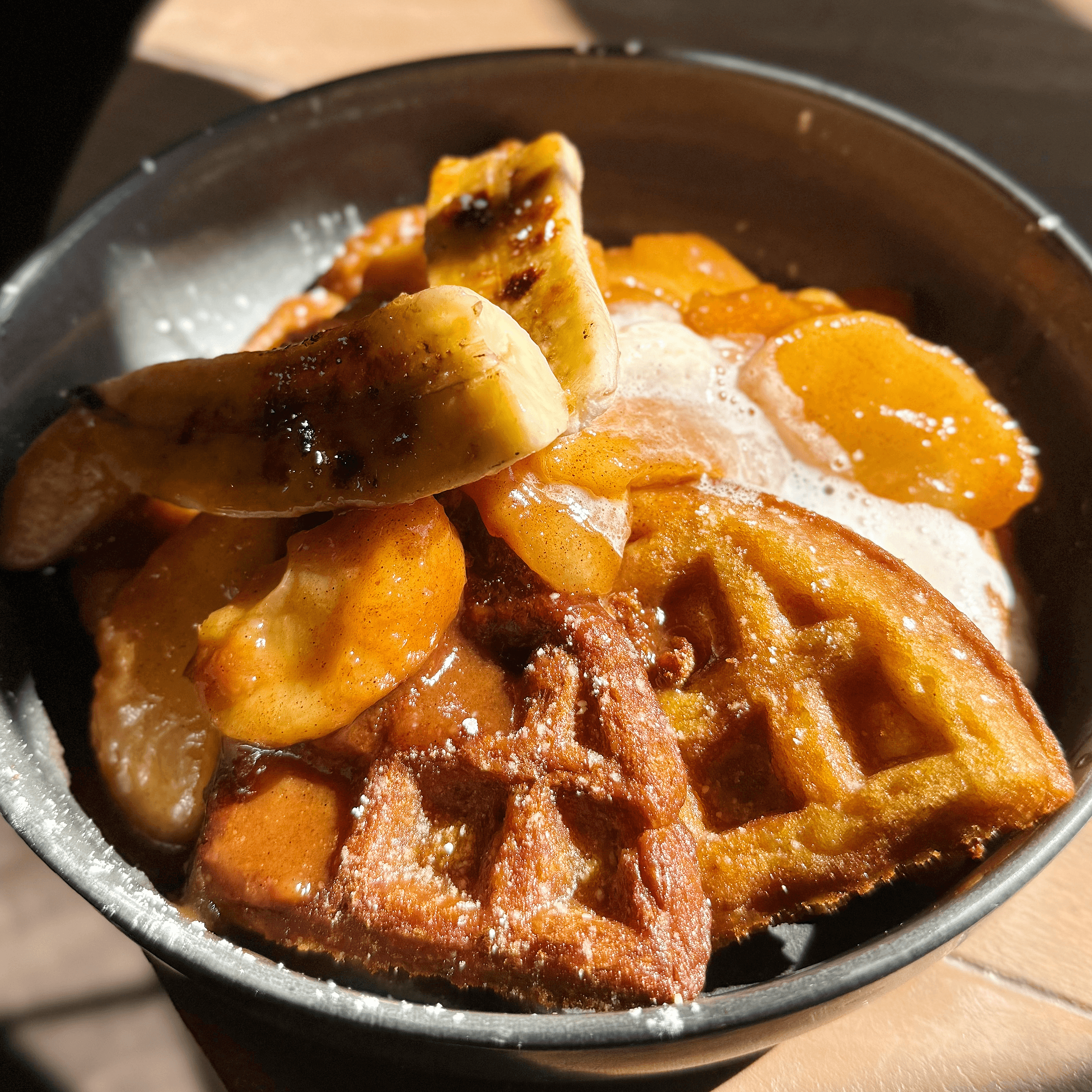 Brown Butter Sage & Pear Waffle.