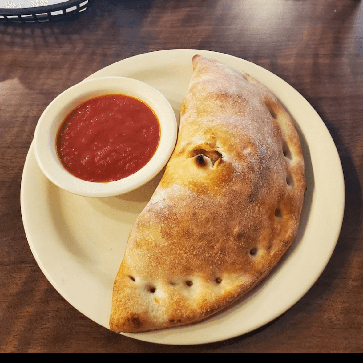 Mozzarella & ricotta cheese calzone.