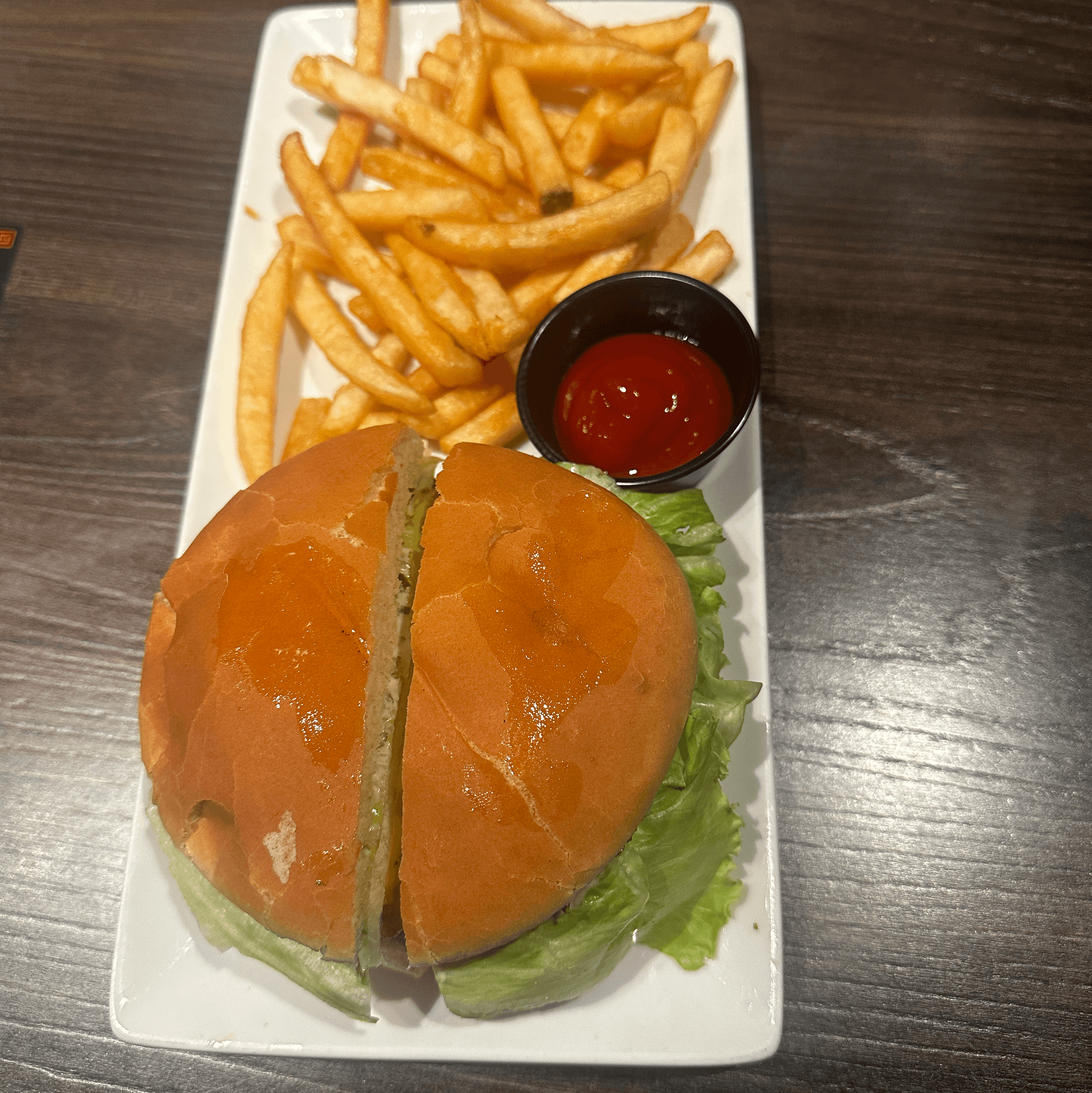 Chicken Burger + Fries.