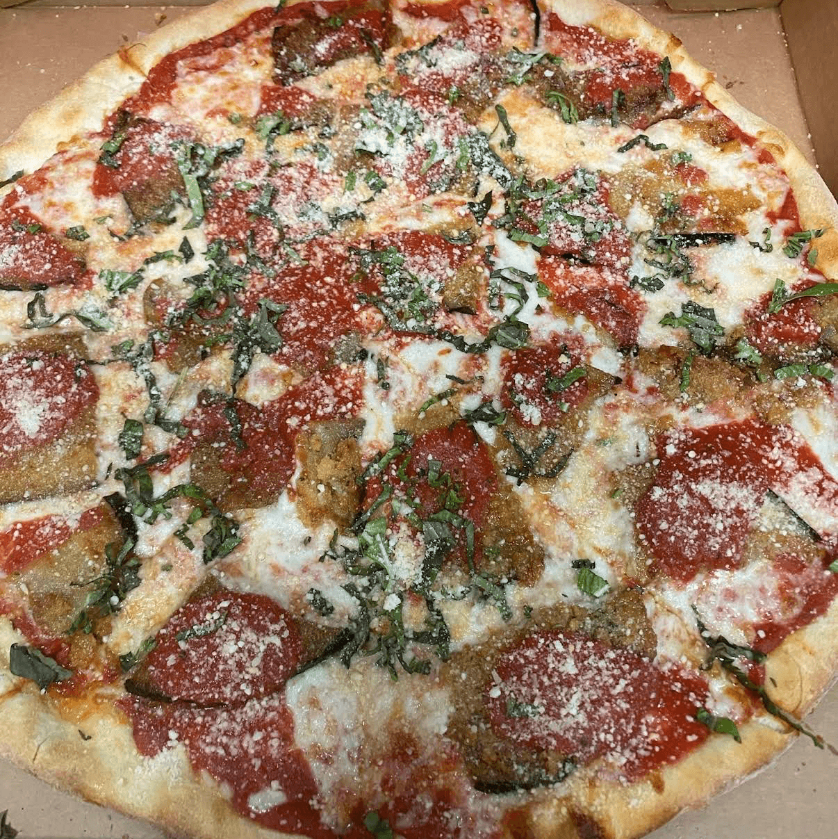 Sm Eggplant Parmesan Pizza.