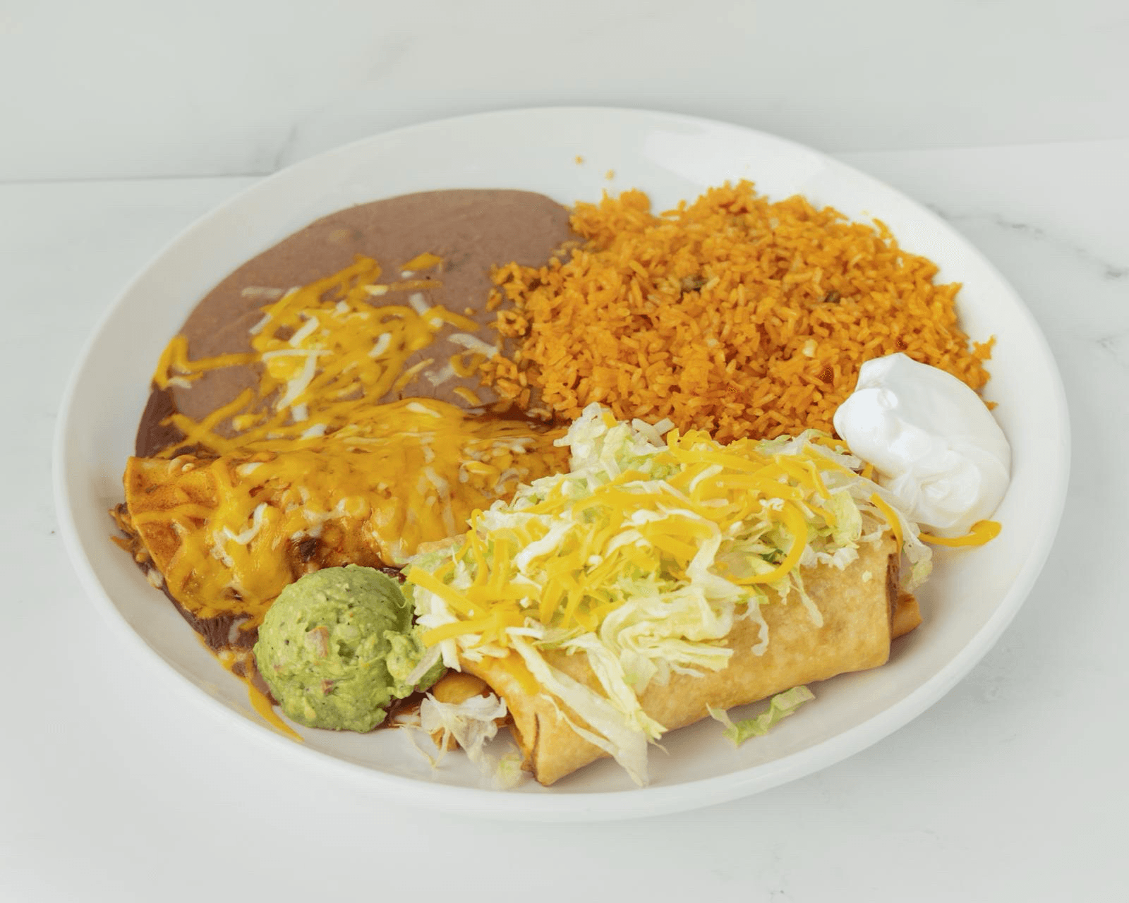 #27 1 Chimichanga and 1 Enchilada.