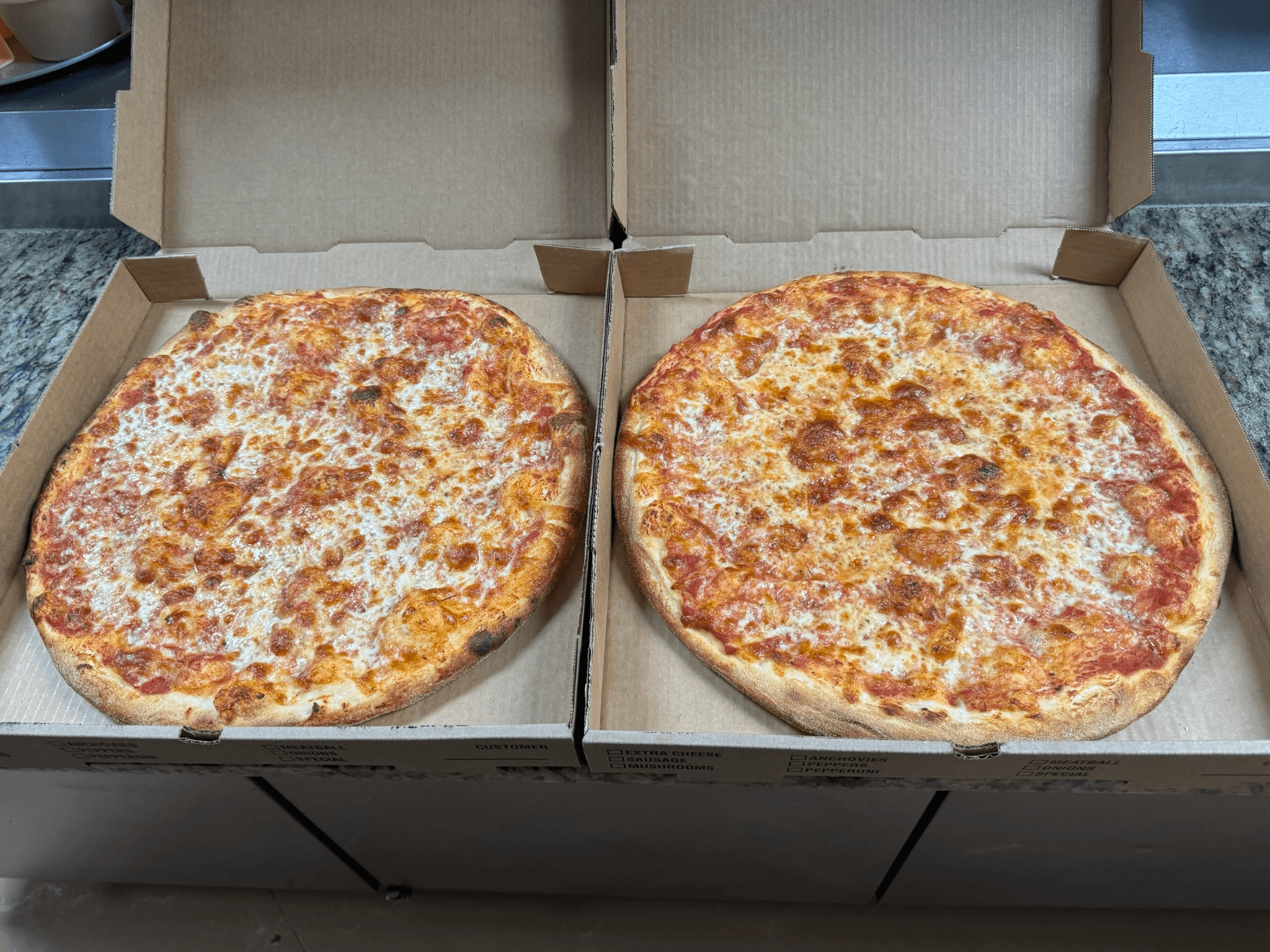 Game day Deal 2XL 18' Cheese Pizzas 24 Bone in Wings and 2 orders of Garlic Knots!  Game Day Deal!.