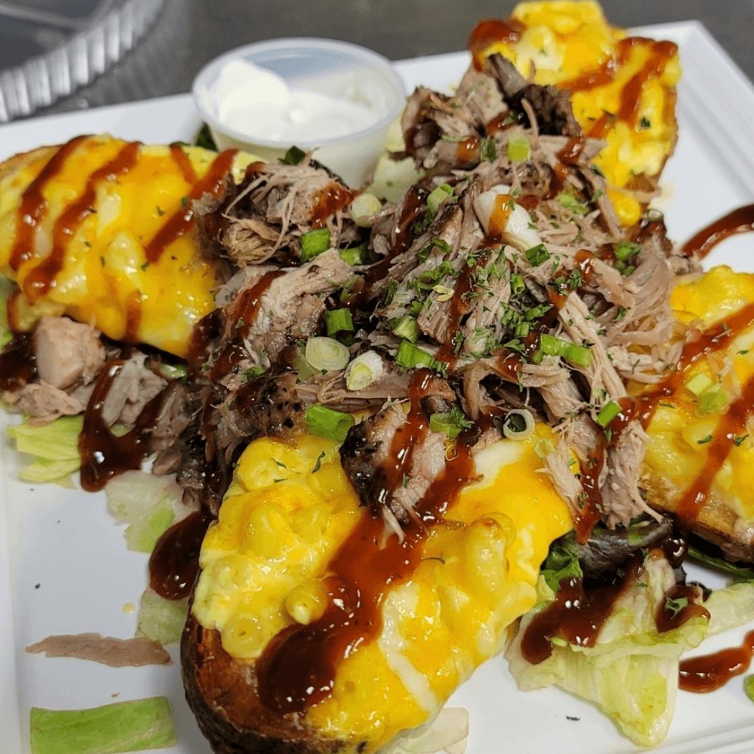 Potato Mac & Cheese Skins.