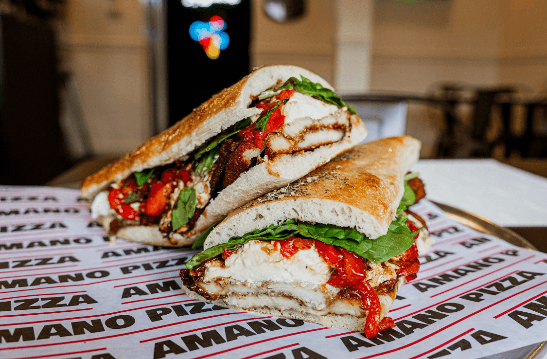 Homemade Chicken Caprese Hero.