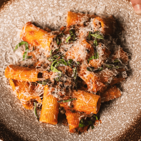 Rigatoni Puttanesca.