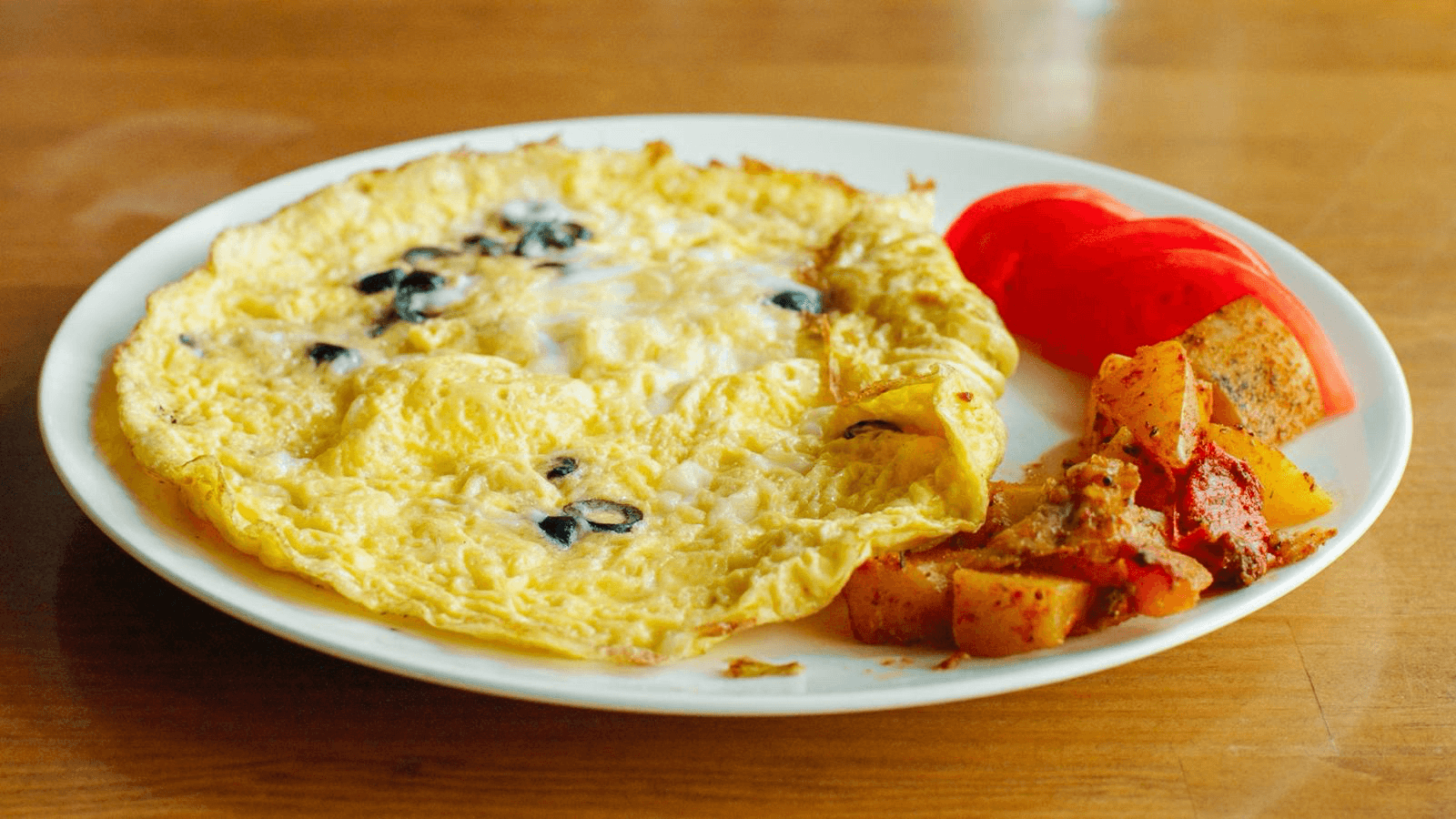 Olives and Mozzarella Cheese Omelet.
