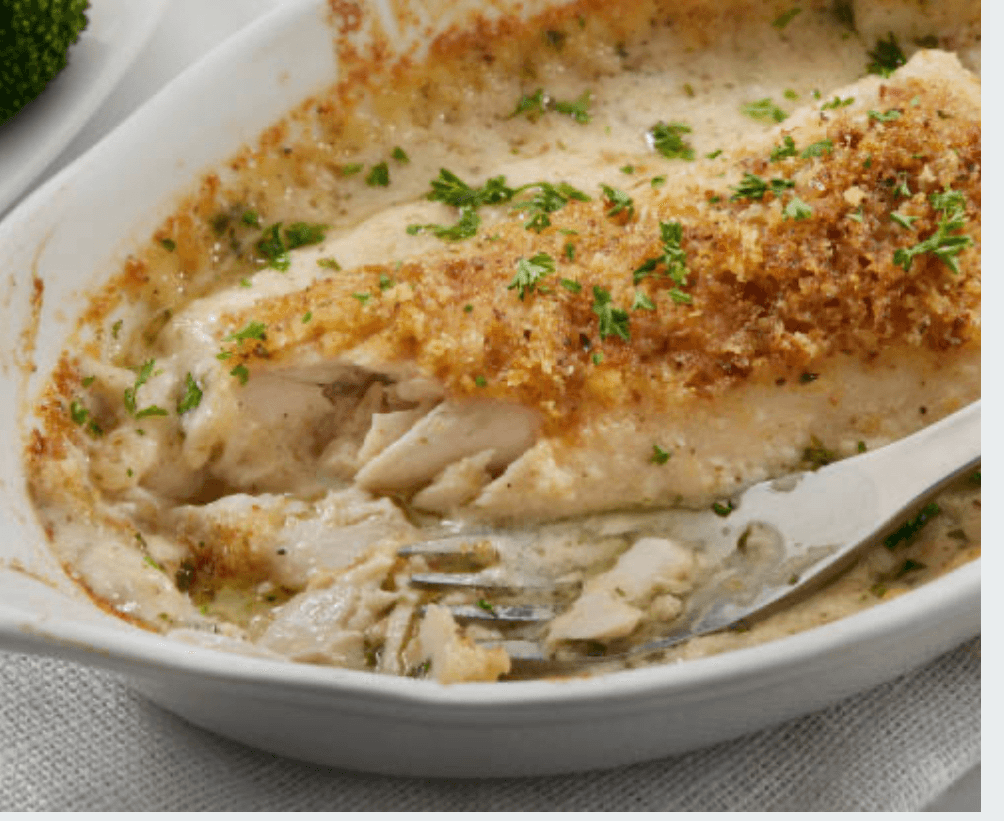 Flounder Topped with Crab.