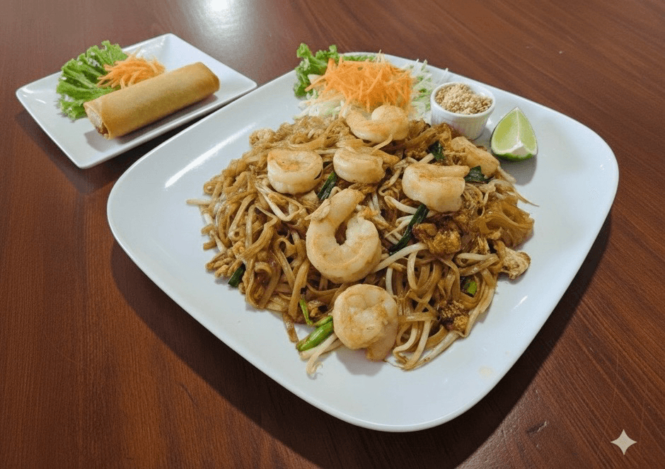 (L) Pad Thai.