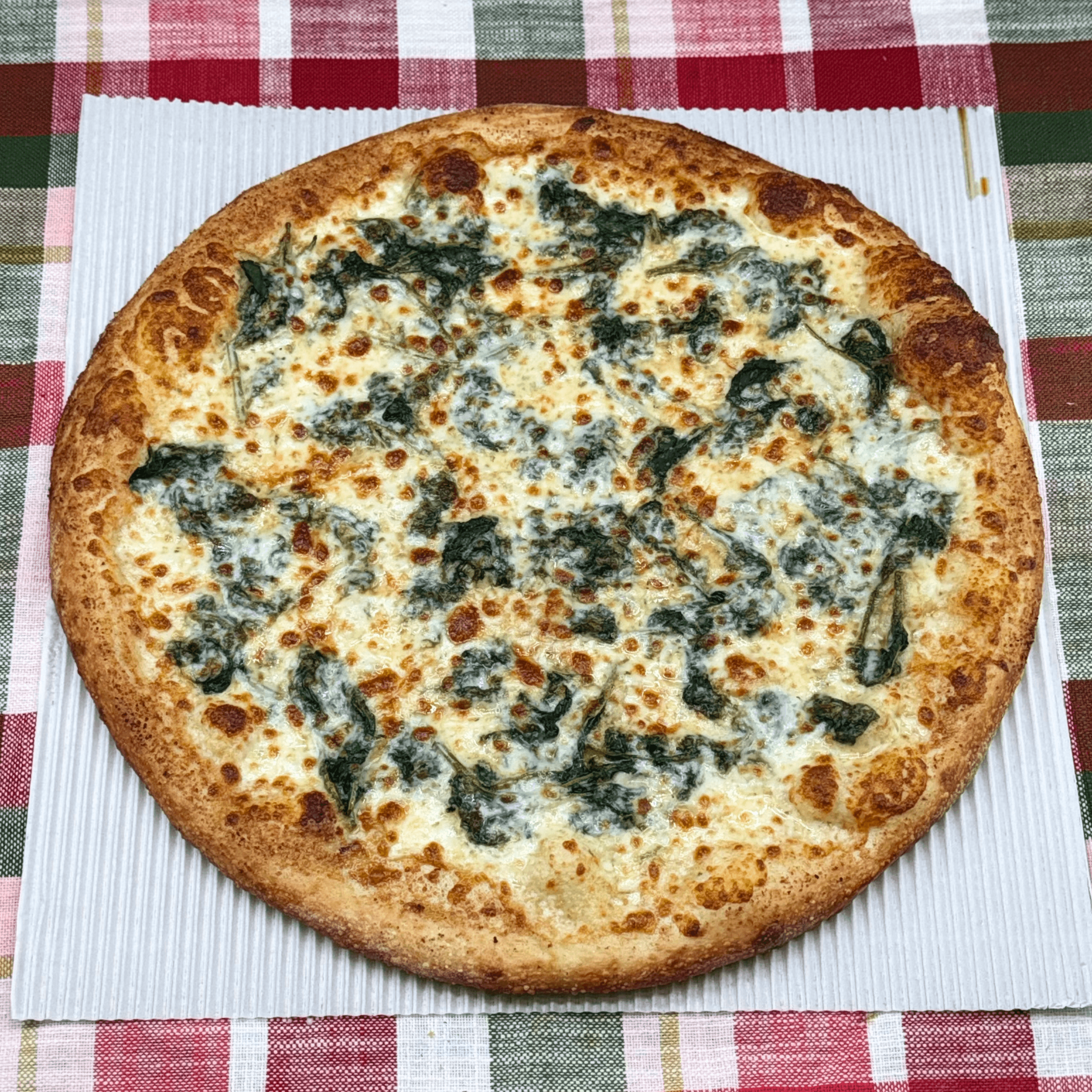 White Pizza Pie Spinach 24" Jumbo.
