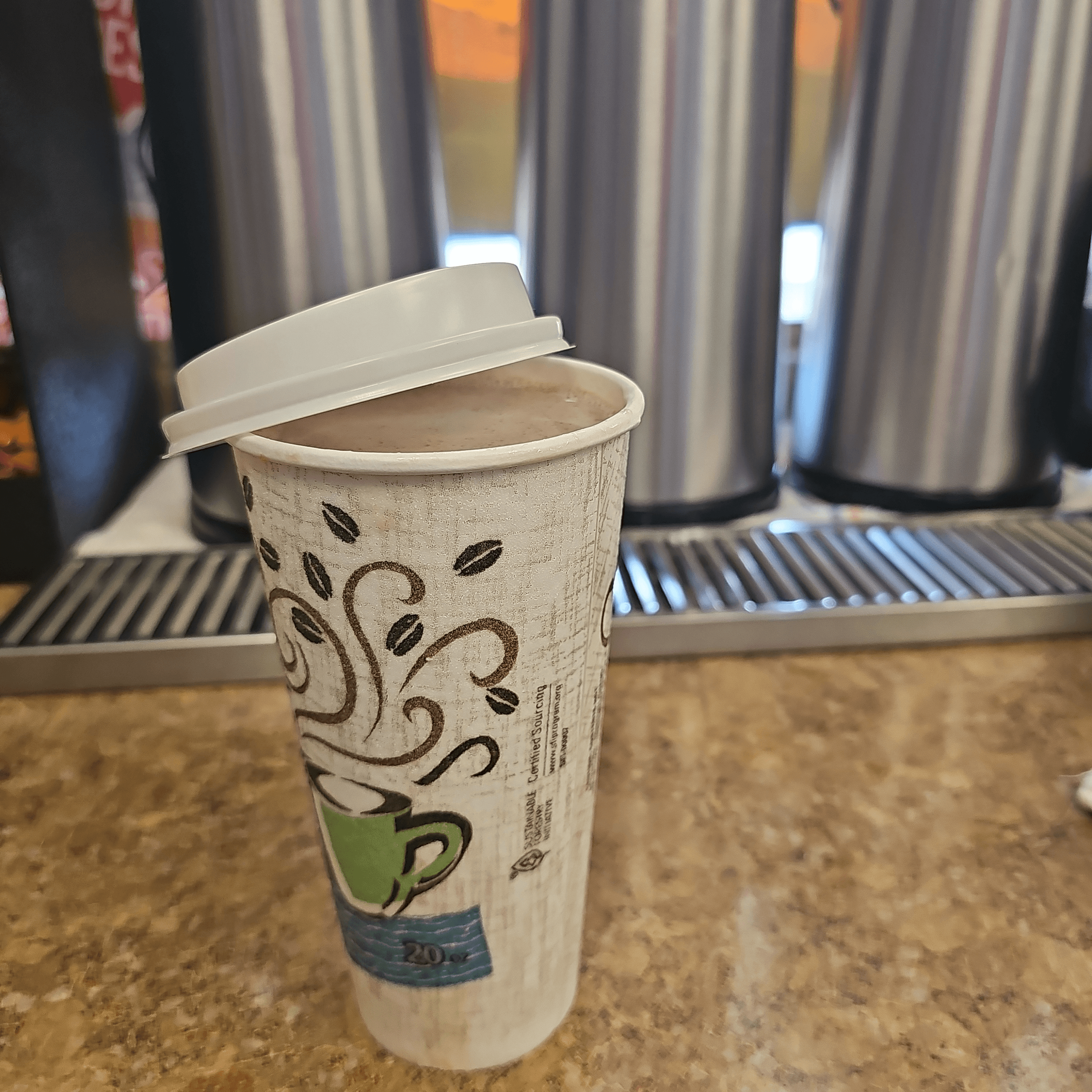 Hot Chocolate 20oz cup.