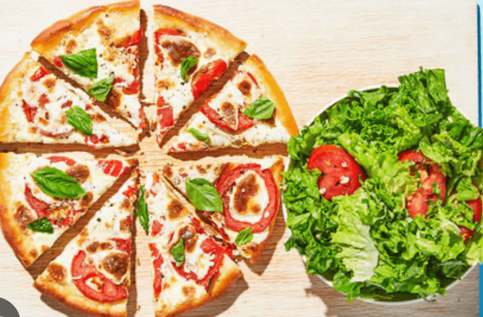 Lunch Combo: Small Pizza and a Side Salad.